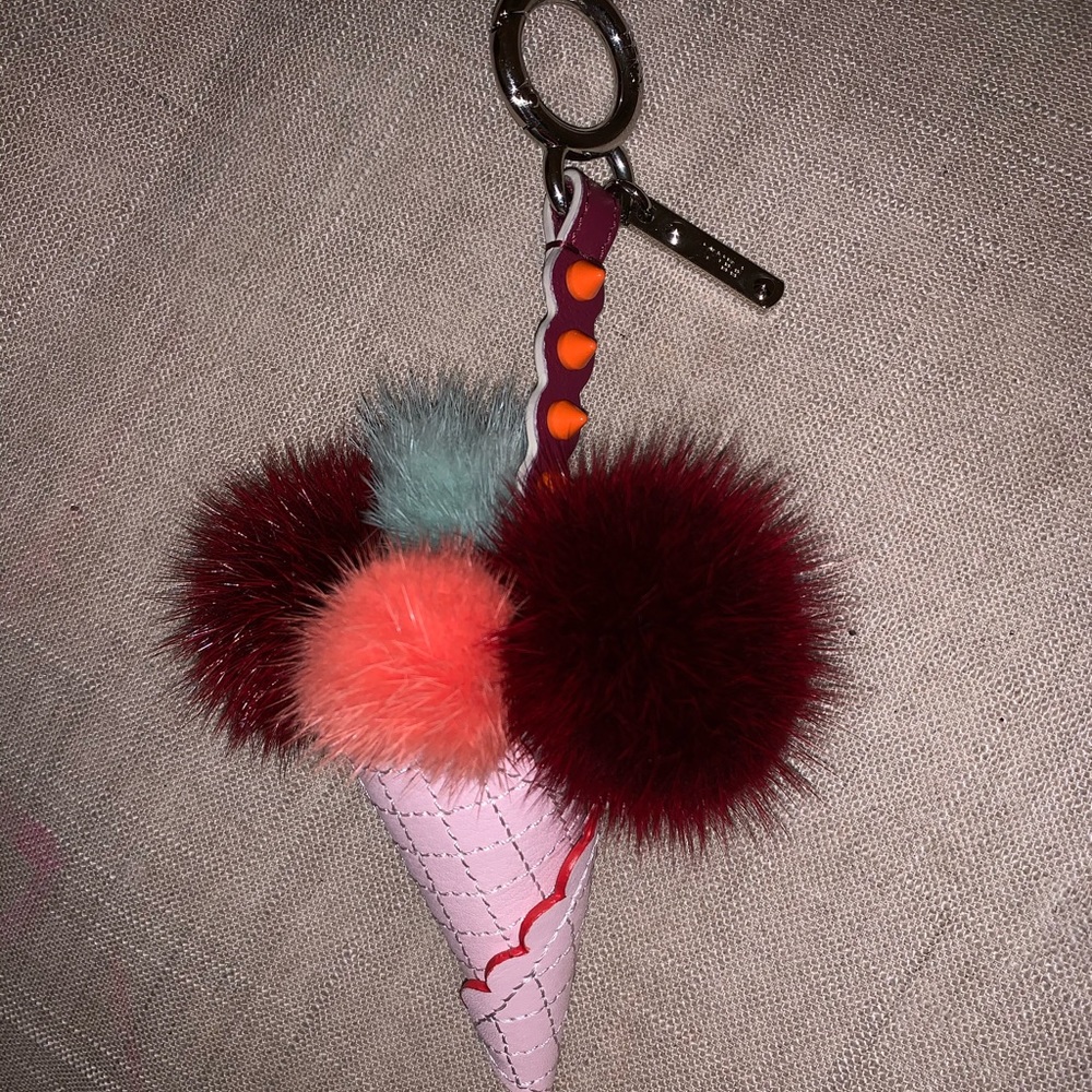 ❌TRADED❌Fendi mink fur icecream rare key bag charm